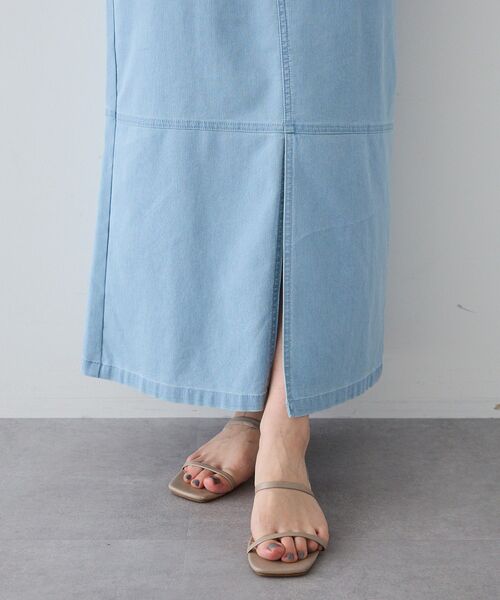 CRAFT STANDARD BOUTIQUE(クラフトスタンダードブティック)の「接触冷感 アシンメトリーデニムスカート(スカート・レディース・ライトインディゴブルー/インディゴブルー/ブラック・L/M)」の9枚目の写真