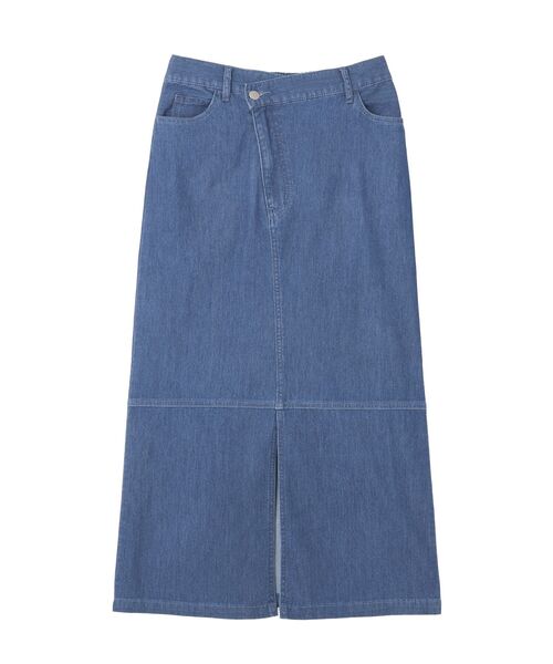 CRAFT STANDARD BOUTIQUE(クラフトスタンダードブティック)の「接触冷感 アシンメトリーデニムスカート(スカート・レディース・ライトインディゴブルー/インディゴブルー/ブラック・L/M)」の8枚目の写真