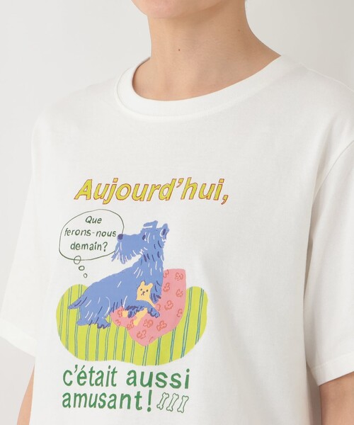 Afternoon Tea（アフタヌーンティー）の「プリントTシャツ/DOG（Tシャツ/カットソー・レディース・オフホワイト/アイボリー・MEDIUM）」の6枚目の写真