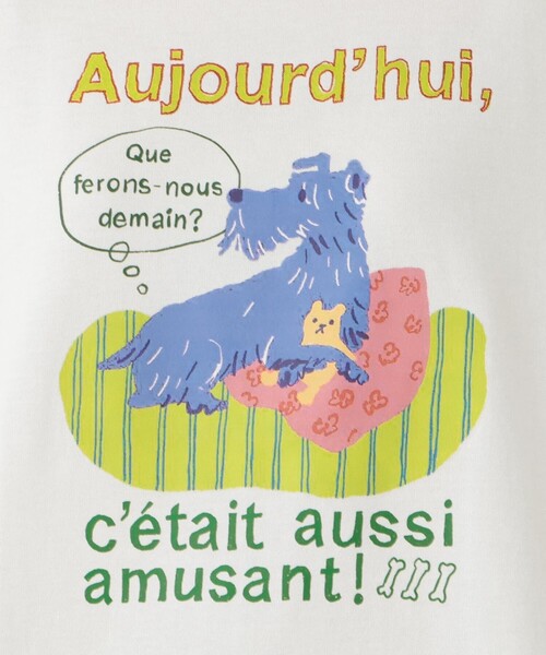 Afternoon Tea（アフタヌーンティー）の「プリントTシャツ/DOG（Tシャツ/カットソー・レディース・オフホワイト/アイボリー・MEDIUM）」の7枚目の写真