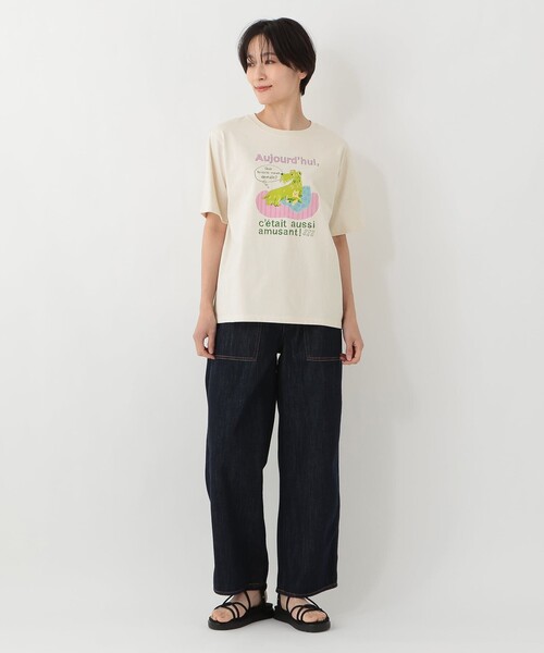 Afternoon Tea（アフタヌーンティー）の「プリントTシャツ/DOG（Tシャツ/カットソー・レディース・オフホワイト/アイボリー・MEDIUM）」の8枚目の写真