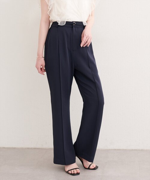 natural couture(ナチュラルクチュール)の「〈osono〉美シルエットハイウエストベルト付きパンツ(その他パンツ・レディース・チャコールグレー/ネイビー/ブラック/アイボリー・MEDIUM/LARGE)」の4枚目の写真