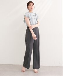 〈osono〉美シルエットハイウエストベルト付きパンツ