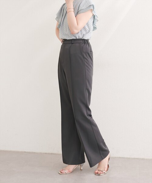 natural couture(ナチュラルクチュール)の「〈osono〉美シルエットハイウエストベルト付きパンツ(その他パンツ・レディース・チャコールグレー/ネイビー/ブラック/アイボリー・MEDIUM/LARGE)」の21枚目の写真