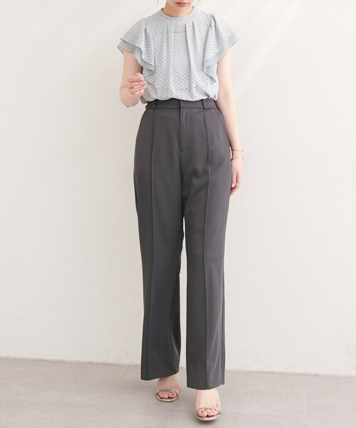 natural couture(ナチュラルクチュール)の「〈osono〉美シルエットハイウエストベルト付きパンツ(その他パンツ・レディース・チャコールグレー/ネイビー/ブラック/アイボリー・MEDIUM/LARGE)」の22枚目の写真