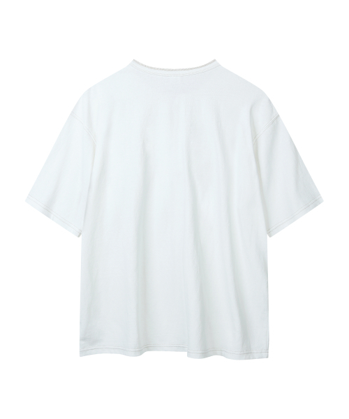 YOUNEEDGARMENTS(ユーニーズガーメンツ)の「ヘンリーネック S/S Tシャツ (ホワイト/ステッチ)(Tシャツ/カットソー・メンズ・その他・40(L)/42(XL))」の3枚目の写真