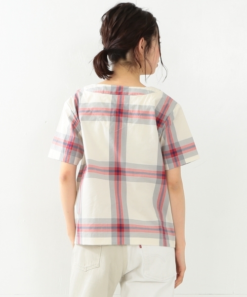 BEAMS BOY(ビームスボーイ)の「BEAMS BOY / ボーイ ビッグタータンチェック 半袖シャツ(シャツ/ブラウス・レディース・ナチュラル/サックスブルー/ネイビー・ONE SIZE)」の7枚目の写真