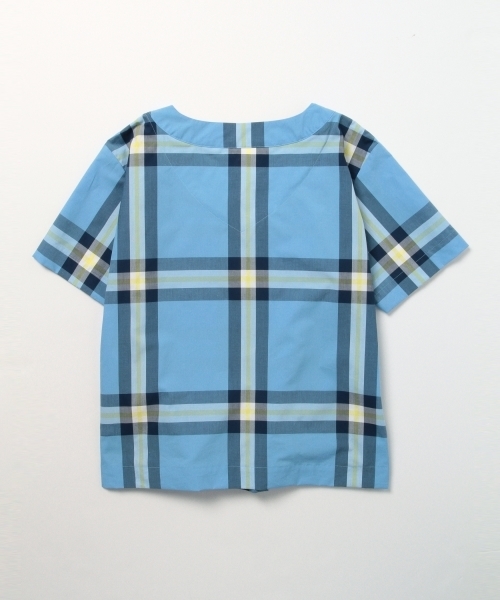 BEAMS BOY(ビームスボーイ)の「BEAMS BOY / ボーイ ビッグタータンチェック 半袖シャツ(シャツ/ブラウス・レディース・ナチュラル/サックスブルー/ネイビー・ONE SIZE)」の16枚目の写真