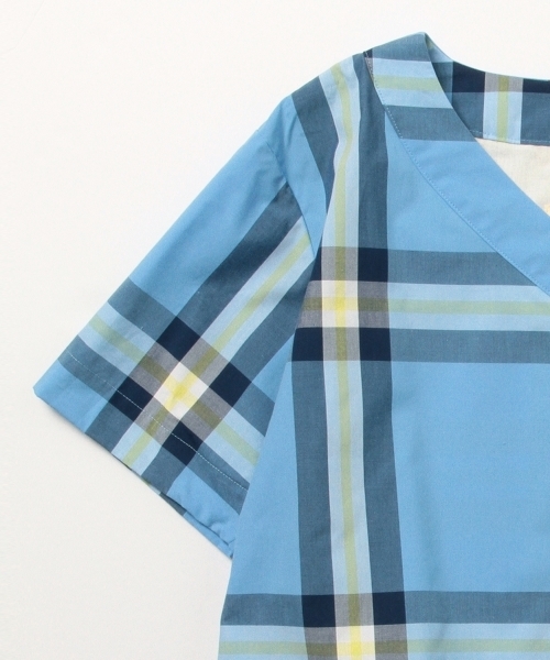 BEAMS BOY(ビームスボーイ)の「BEAMS BOY / ボーイ ビッグタータンチェック 半袖シャツ(シャツ/ブラウス・レディース・ナチュラル/サックスブルー/ネイビー・ONE SIZE)」の18枚目の写真