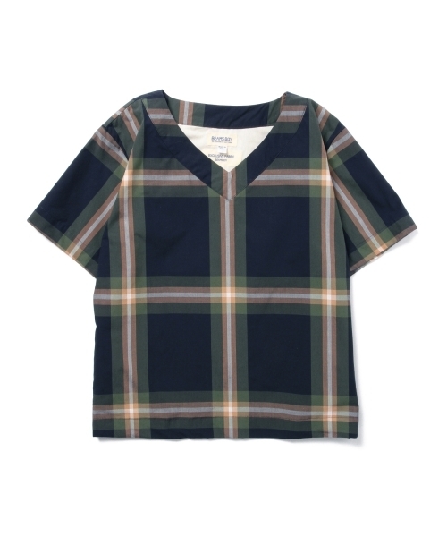 BEAMS BOY(ビームスボーイ)の「BEAMS BOY / ボーイ ビッグタータンチェック 半袖シャツ(シャツ/ブラウス・レディース・ナチュラル/サックスブルー/ネイビー・ONE SIZE)」の20枚目の写真