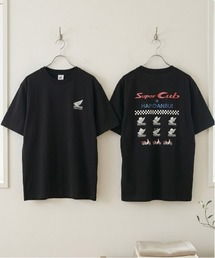 sanrio | 【HONDA/ホンダ×Sanrio/サンリオ】HONDA×はぴだんぶい コラボ半袖プリントTシャツ(DRY)はぴだんぶい スーパーカブ フロント&バックプリント 半袖Tシャツ / ユニセックス(Tシャツ/カットソー)