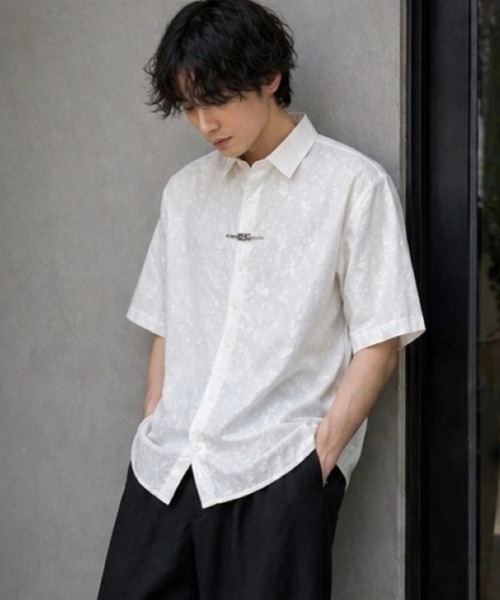 VIBGYOR(ヴィブジョー)の「【Bls】 【ZM】【Bling Leads】フックデザイン チャイナドレスシャツ(BL)(シャツ/ブラウス・メンズ・ブラック/ホワイト・LARGE/MEDIUM)」の11枚目の写真