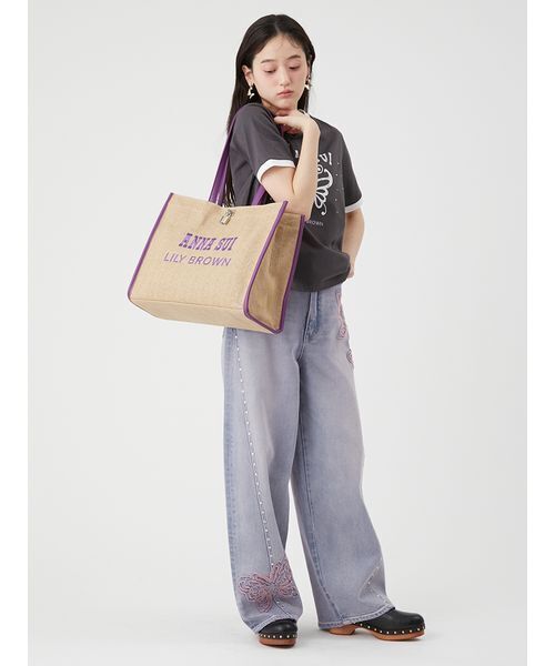 LILY BROWN(リリーブラウン)の「【LILY BROWN×ANNA SUI】バリエーショントートバッグ(トートバッグ・レディース・ブルー/アイボリー/パープル・F)」の16枚目の写真