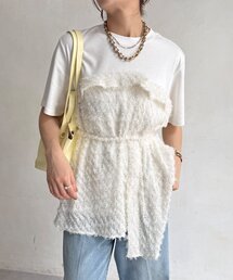 WEB限定】レース×オーガンジーフリルプルオーバー（Tシャツ/カットソー