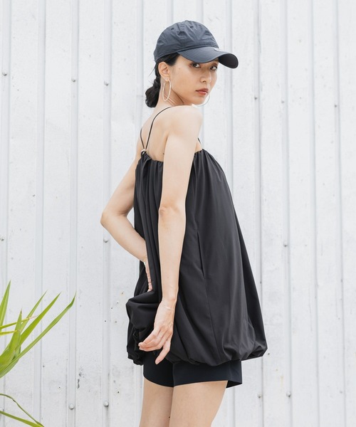 HEREIAM（ヘレイアム）の「着丈調整可能!【HEREIAM】撥水&軽量&接触冷感&UVカット/撥水Comfyキャミソール（キャミソール・レディース・ブラック/ライトピンク・FREE）」の2枚目の写真