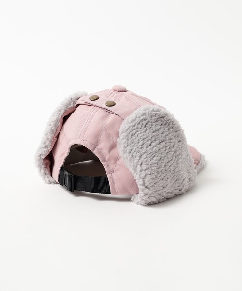 BEAMS mini(ビームスミニ)の「キルティング イヤー キャップ 2026FW(ハット・キッズ・グリーン系その他5/チャコールグレー/ピンク・ONE SIZE)」の9枚目の写真