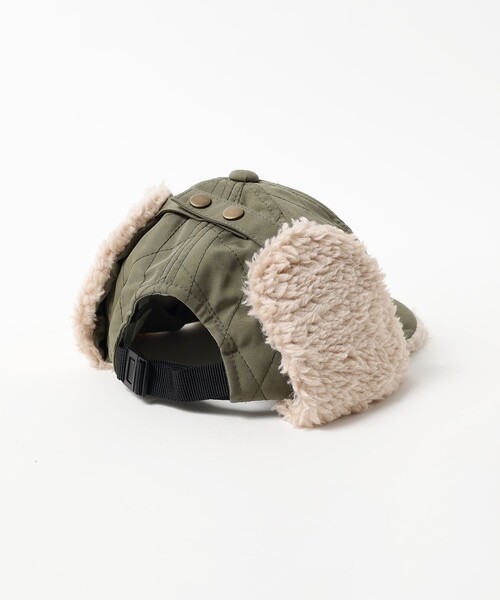 BEAMS mini(ビームスミニ)の「キルティング イヤー キャップ 2026FW(ハット・キッズ・グリーン系その他5/チャコールグレー/ピンク・ONE SIZE)」の12枚目の写真