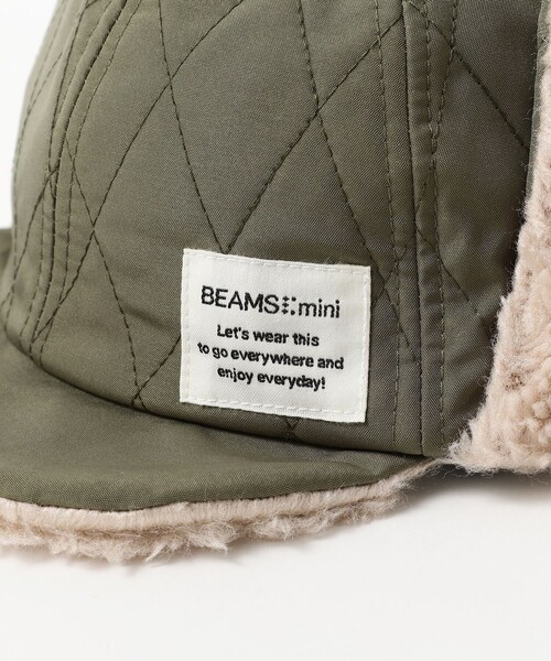 BEAMS mini(ビームスミニ)の「キルティング イヤー キャップ 2026FW(ハット・キッズ・グリーン系その他5/チャコールグレー/ピンク・ONE SIZE)」の13枚目の写真