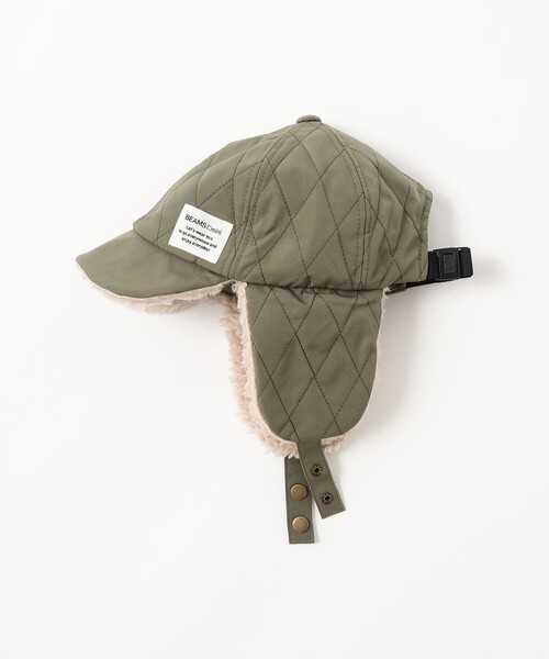 BEAMS mini(ビームスミニ)の「キルティング イヤー キャップ 2026FW(ハット・キッズ・グリーン系その他5/チャコールグレー/ピンク・ONE SIZE)」の15枚目の写真