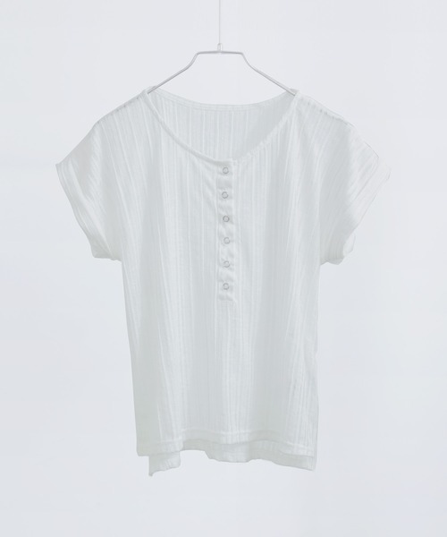 Fashion Letter(ファッションレター)の「針抜きシアーリブ ヘンリーネックカットソー(Tシャツ/カットソー・レディース・オフホワイト/ブラック/チャコール/モカ・M)」の12枚目の写真