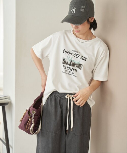 LBC(エルビーシー)の「【接触冷感】フォトロゴTシャツ(Tシャツ/カットソー・レディース・ホワイト/ベージュ/グリーン/パープル/チャコール・M/L)」の7枚目の写真