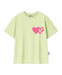 ダブルハートTシャツ [イエローグリーン]