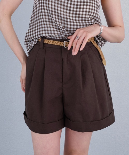 murea(ミュレア)の「ベルト付きタックデザインロールアップショートパンツ(その他パンツ・レディース・アイボリー/カーキ/ブラウン・FREE)」の11枚目の写真