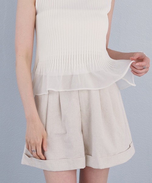 murea(ミュレア)の「ベルト付きタックデザインロールアップショートパンツ(その他パンツ・レディース・アイボリー/カーキ/ブラウン・FREE)」の19枚目の写真