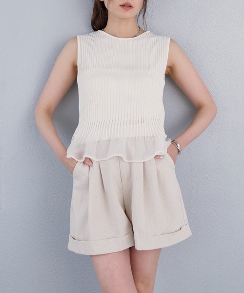 murea(ミュレア)の「ベルト付きタックデザインロールアップショートパンツ(その他パンツ・レディース・アイボリー/カーキ/ブラウン・FREE)」の22枚目の写真