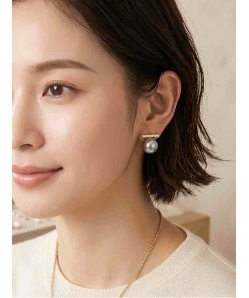 tone(トーン)の「【88eighty-eight】シンプルパールバランスミニピアス【import】(MA)(ピアス(両耳用)・レディース・シルバー・FREE)」の3枚目の写真