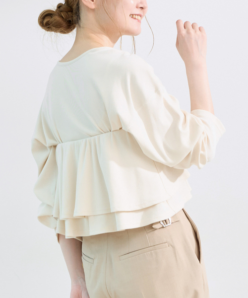 B.C STOCK(ベーセーストック)の「《追加2》《2点セット》【WEB限定】フリルビスチェレイヤードロンTEE(Tシャツ/カットソー・レディース・ホワイト系その他/ホワイト/ブラック/ブラック系その他・FREE)」の2枚目の写真