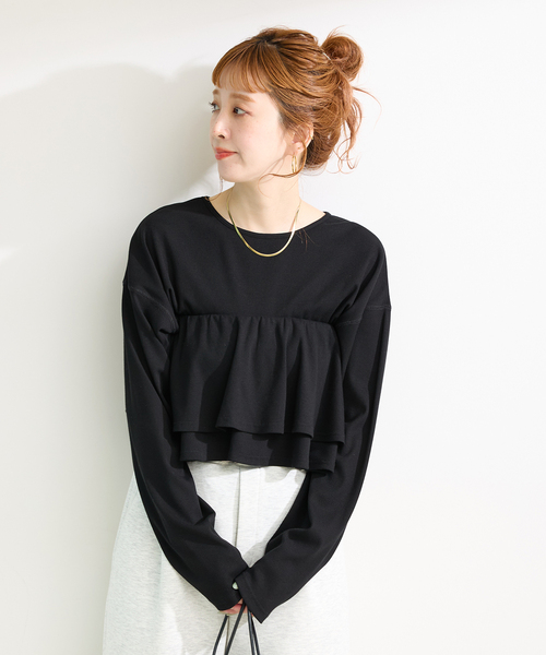 B.C STOCK(ベーセーストック)の「《追加2》《2点セット》【WEB限定】フリルビスチェレイヤードロンTEE(Tシャツ/カットソー・レディース・ホワイト系その他/ホワイト/ブラック/ブラック系その他・FREE)」の8枚目の写真
