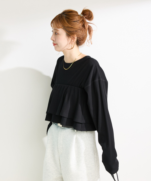 B.C STOCK(ベーセーストック)の「《追加2》《2点セット》【WEB限定】フリルビスチェレイヤードロンTEE(Tシャツ/カットソー・レディース・ホワイト系その他/ホワイト/ブラック/ブラック系その他・FREE)」の9枚目の写真