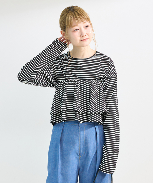B.C STOCK(ベーセーストック)の「《追加2》《2点セット》【WEB限定】フリルビスチェレイヤードロンTEE(Tシャツ/カットソー・レディース・ホワイト系その他/ホワイト/ブラック/ブラック系その他・FREE)」の15枚目の写真