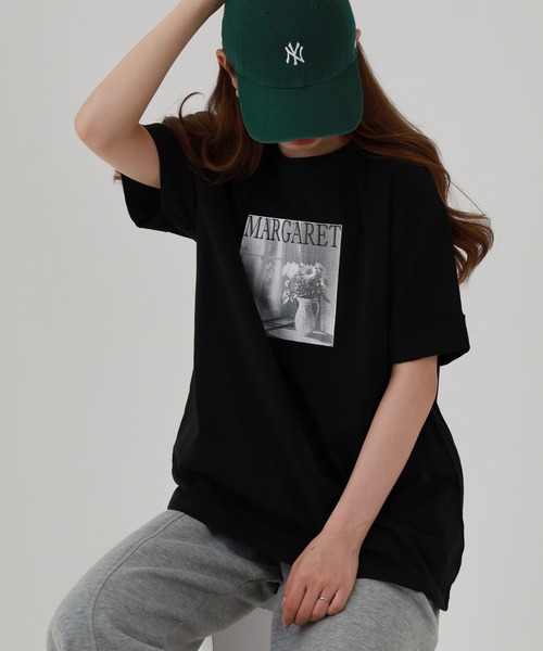Arinomama（アリノママ）の「16s空紡糸天竺 220g/㎡ グラフィックフォトTシャツ 半袖（Tシャツ/カットソー・レディース・ブラック/オフホワイト/杢グレー/カーキ・FREE）」の15枚目の写真
