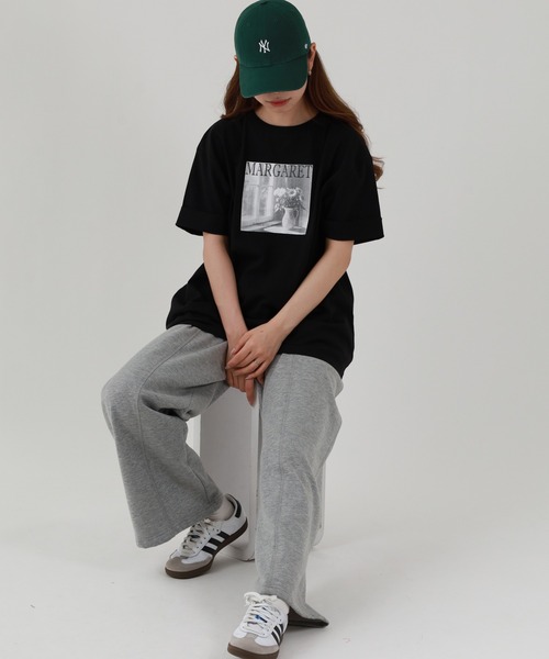 Arinomama（アリノママ）の「16s空紡糸天竺 220g/㎡ グラフィックフォトTシャツ 半袖（Tシャツ/カットソー・レディース・ブラック/オフホワイト/杢グレー/カーキ・FREE）」の17枚目の写真
