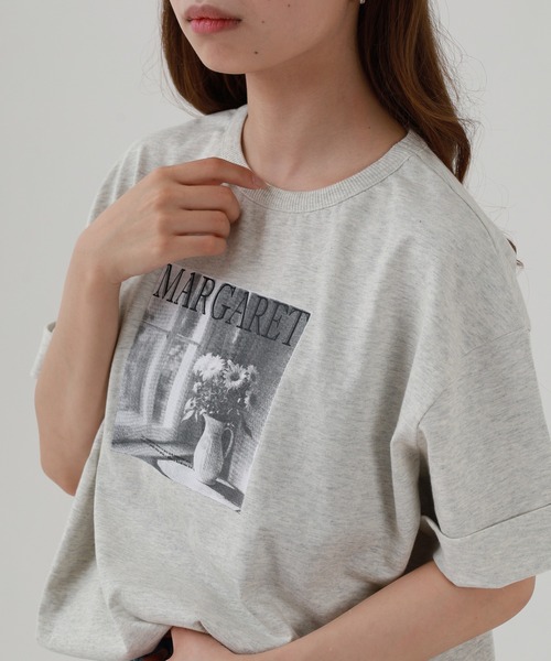 Arinomama（アリノママ）の「16s空紡糸天竺 220g/㎡ グラフィックフォトTシャツ 半袖（Tシャツ/カットソー・レディース・ブラック/オフホワイト/杢グレー/カーキ・FREE）」の19枚目の写真