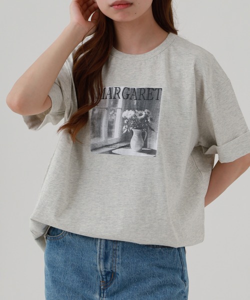 Arinomama（アリノママ）の「16s空紡糸天竺 220g/㎡ グラフィックフォトTシャツ 半袖（Tシャツ/カットソー・レディース・ブラック/オフホワイト/杢グレー/カーキ・FREE）」の22枚目の写真