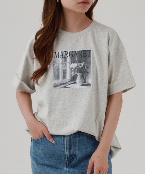 Arinomama（アリノママ）の「16s空紡糸天竺 220g/㎡ グラフィックフォトTシャツ 半袖（Tシャツ/カットソー・レディース・ブラック/オフホワイト/杢グレー/カーキ・FREE）」の21枚目の写真