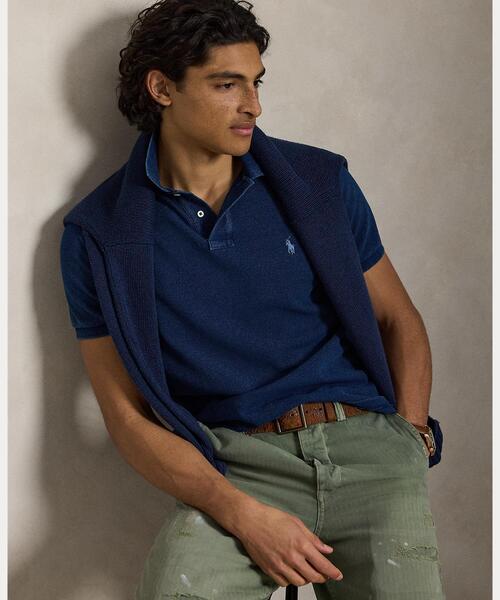 POLO RALPH LAUREN（ポロ ラルフ ローレン）の「クラシック フィット インディゴ メッシュ ポロシャツ（ポロシャツ・メンズ・ブルー・S/M/L/XL/XS/XXL）」の4枚目の写真