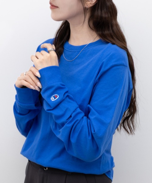 Champion（チャンピオン）の「Champion / 長袖Tシャツ ロンT（Tシャツ/カットソー・レディース・レッド/ネイビー/ブラック/グレー/ロイヤルブルー/ホワイト・M/L/S/XL）」の6枚目の写真