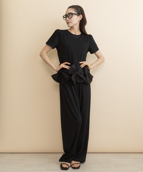 lodie(ロディ)の「裾リボンモチーフT(Tシャツ/カットソー・レディース・ブラック/アイボリー・FREE)」の4枚目の写真