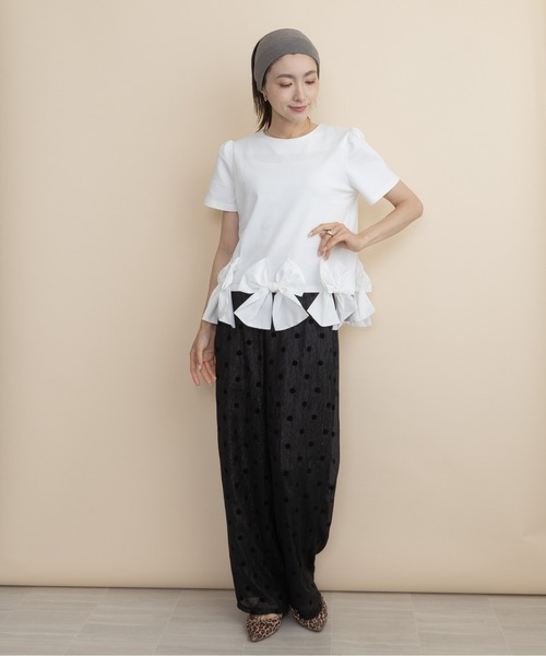 lodie(ロディ)の「裾リボンモチーフT(Tシャツ/カットソー・レディース・ブラック/アイボリー・FREE)」の17枚目の写真
