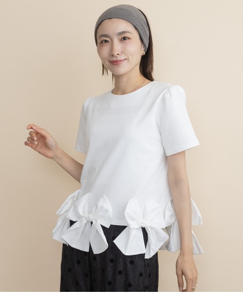 lodie(ロディ)の「裾リボンモチーフT(Tシャツ/カットソー・レディース・ブラック/アイボリー・FREE)」の15枚目の写真