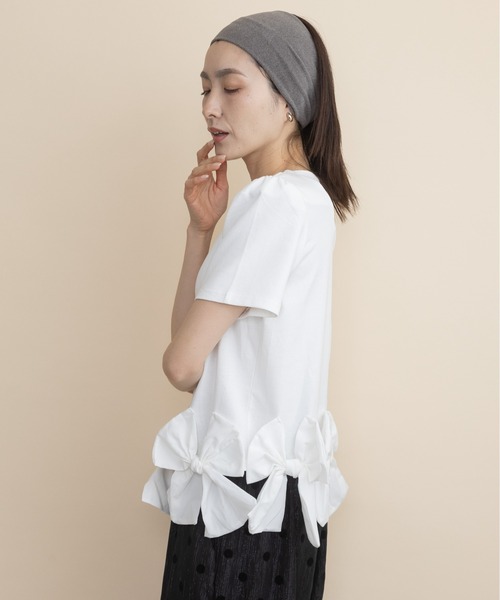 lodie(ロディ)の「裾リボンモチーフT(Tシャツ/カットソー・レディース・ブラック/アイボリー・FREE)」の20枚目の写真