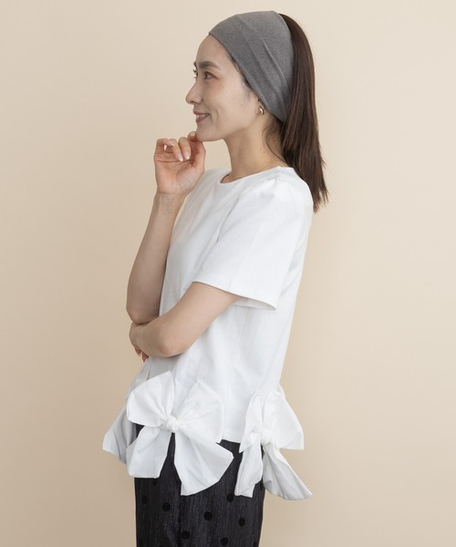 lodie(ロディ)の「裾リボンモチーフT(Tシャツ/カットソー・レディース・ブラック/アイボリー・FREE)」の21枚目の写真