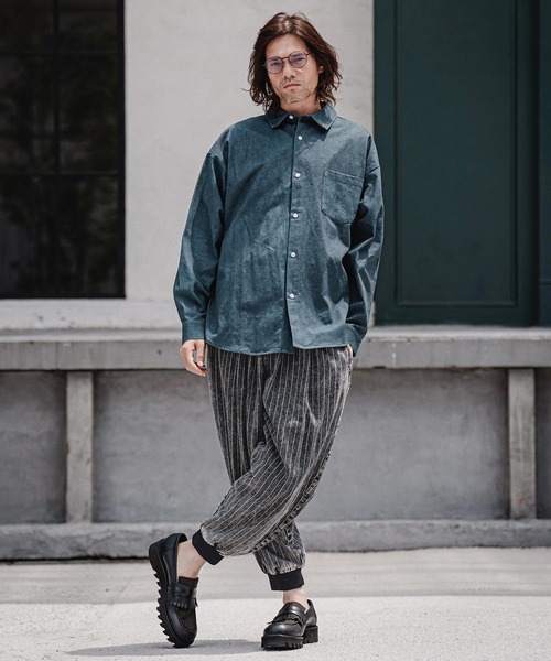 CAMBIO(カンビオ)の「mp15208-Chemical Stripe Tucked Balloon Pants バルーンデニムパンツ(MIU-262-011)(デニムパンツ・メンズ・ブラック系その他/ネイビー系・S/M/L)」の8枚目の写真