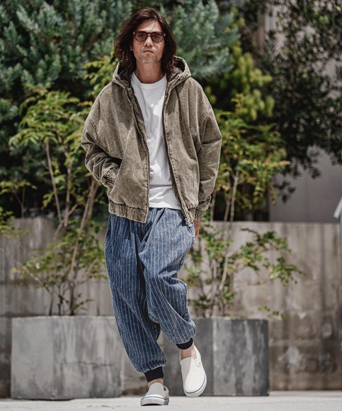 CAMBIO(カンビオ)の「mp15208-Chemical Stripe Tucked Balloon Pants バルーンデニムパンツ(MIU-262-011)(デニムパンツ・メンズ・ブラック系その他/ネイビー系・S/M/L)」の13枚目の写真