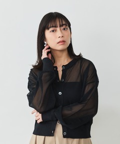 セール】シックパフスリーブ ショート丈 胸あき シャーリングデザイン