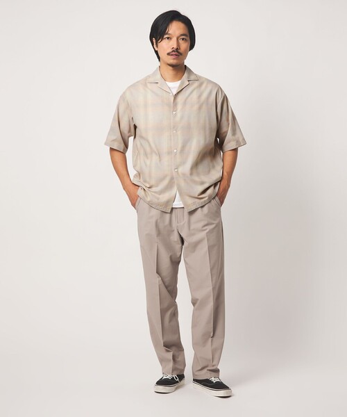 A DAY IN THE LIFE UNITED ARROWS(アデイインザライフユナイテッドアローズ)の「オンブレチェック ワイド オープンカラーシャツ<A DAY IN THE LIFE>(シャツ/ブラウス・メンズ・ブラック/ベージュ・L/M)」の4枚目の写真